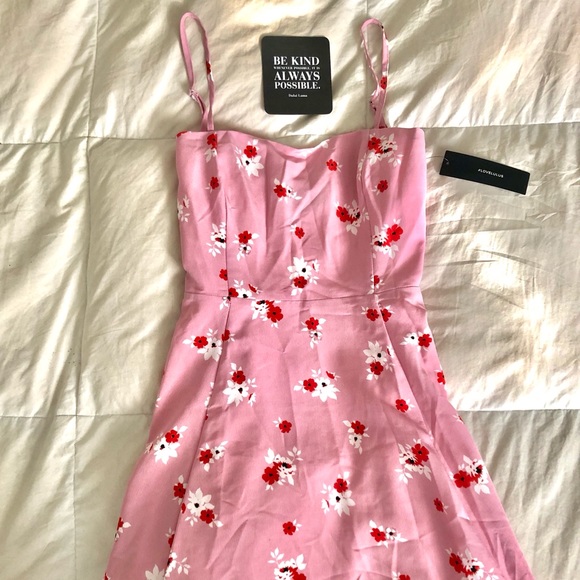Blithe Pink Floral Print Skater Dress - Picture 3 of 3